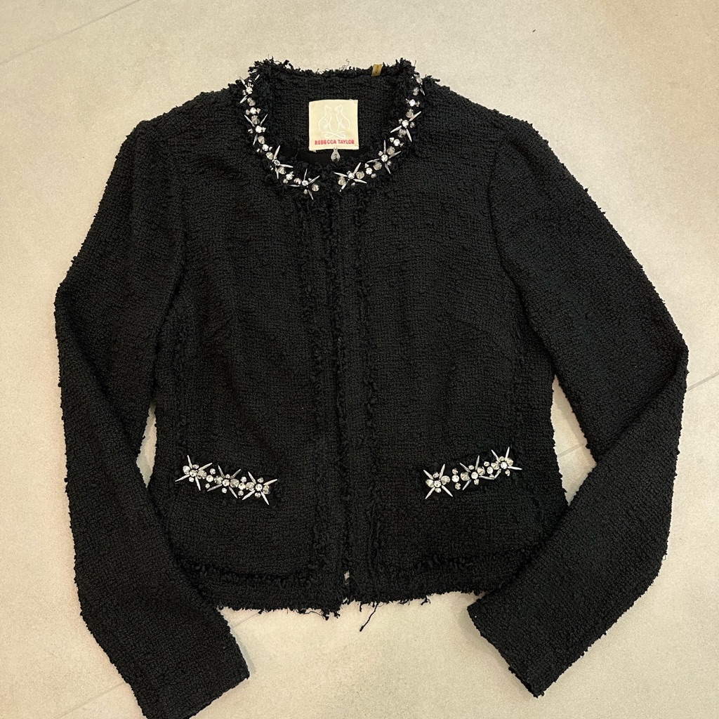 Rebecca Taylor Black Blazer Elegant Suit Jacket